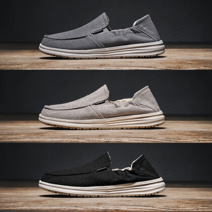 Plus Size Men's Canvas Shoes One Pedal Loafer Cloth Shoes
