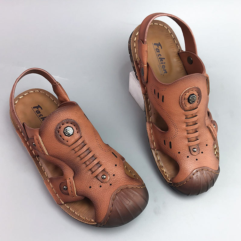 Men's Breathable Casual Genuine Leather Beach Shoes Oxford Sole Shoes - Image 2