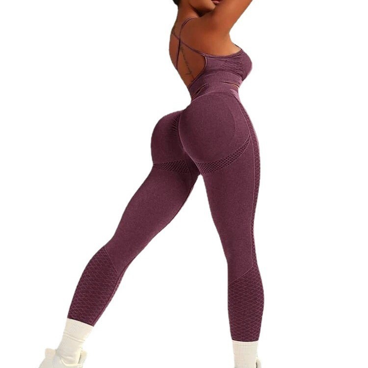 Seamless Yoga Suit High Waist Hip Lift Peach Hip Yoga Pants - Image 5