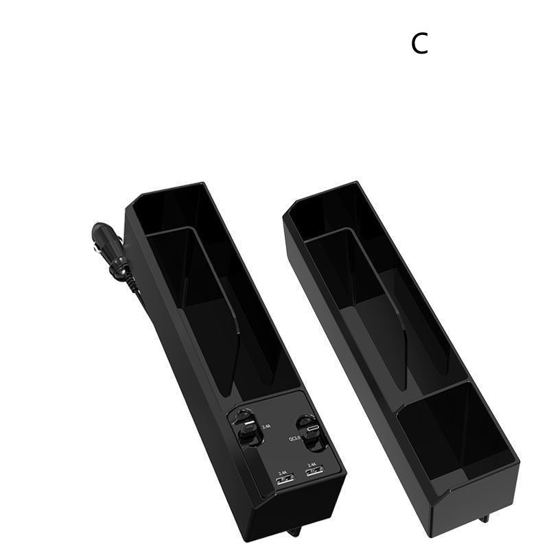 In Car Seat Slot Storage Box Charger With Retractable Cord - Image 6