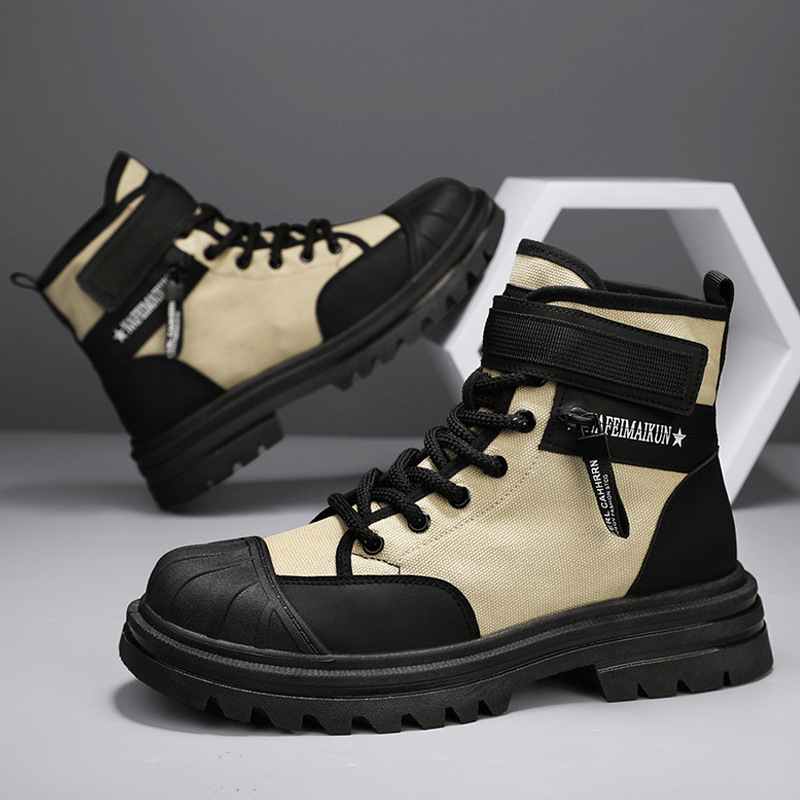 Shell Toe Thick Bottom Work Shoes Men's Boots - Image 4