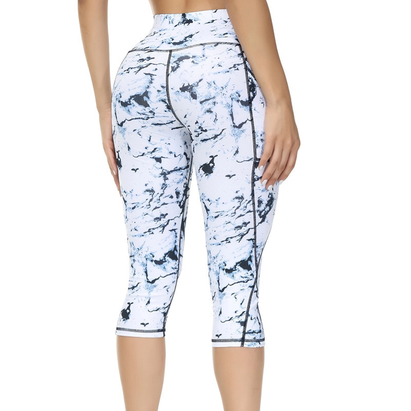 Cropped Pants Yoga Clothes Leggings Printed Fitness Pants — изображение 3