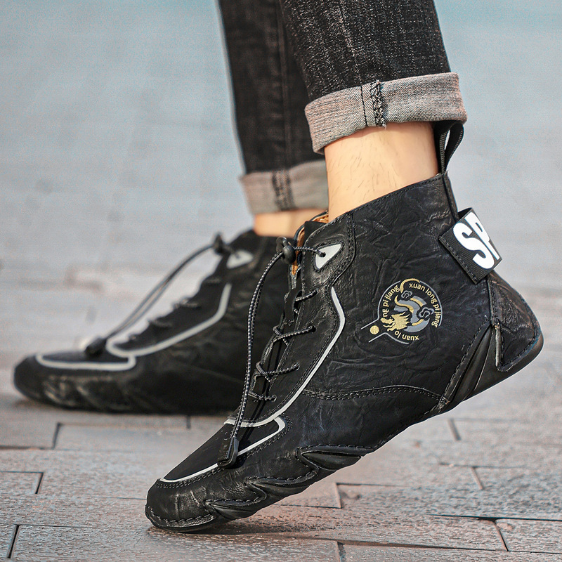 Plus Size Men's High-top Dr Martens Boots Cowhide Cotton-padded Warm-keeping - Image 2