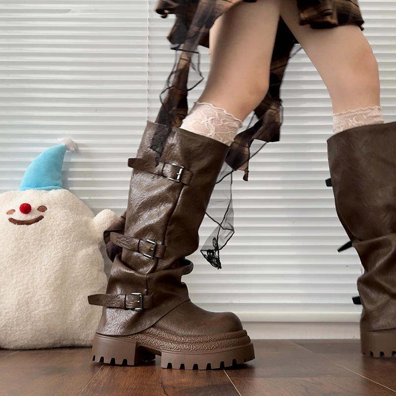 Women's Thick Bottom Increased By Knight Boots - Image 3