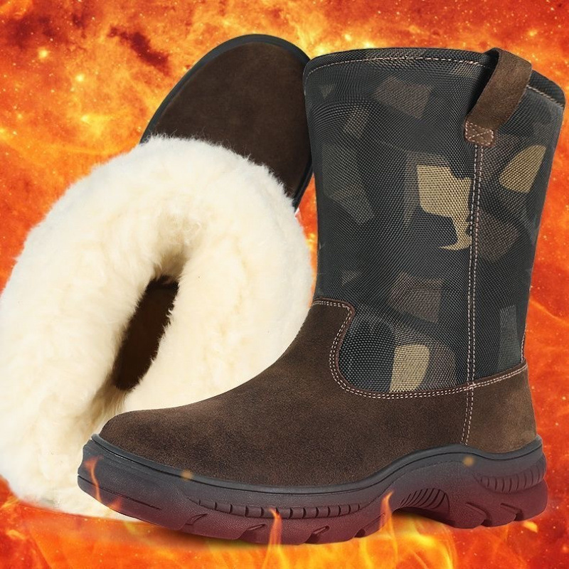 Snow Boots Men's Fur Integrated High-top Long Tube Big Cotton Shoes – Bild 2