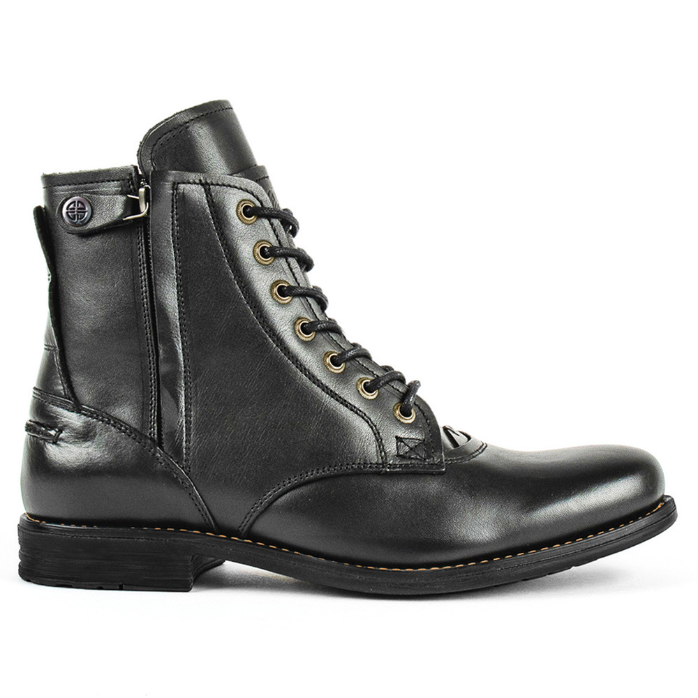 Knight Series Two-tone Side Zipper Leather Boots – Bild 5