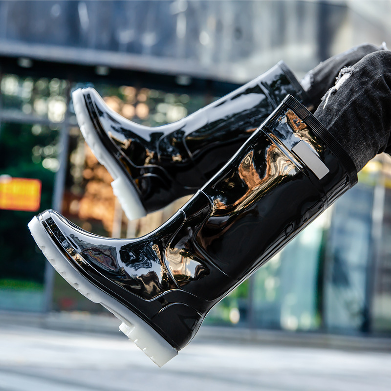 Men's Fashion Outer Wear High Tube Rubber Boots - Image 7