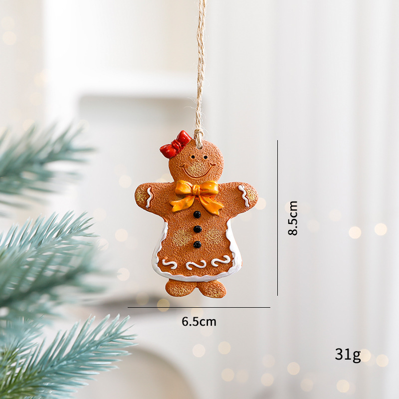 Christmas Decorations Elderly Snowman Gingerbread Man Small Pendant — изображение 9