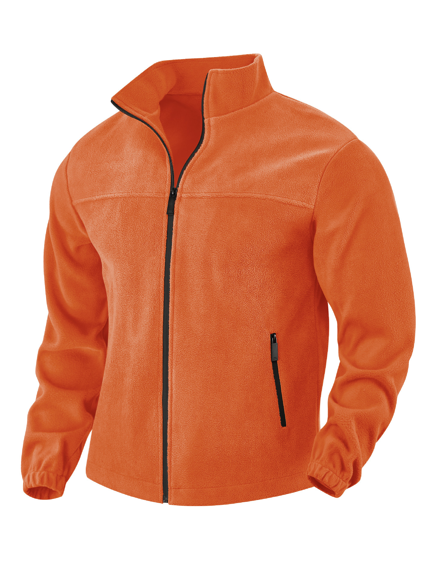Men's Polar Fleece Jacket Outdoor Zipped Stand Collar Coat - Image 10