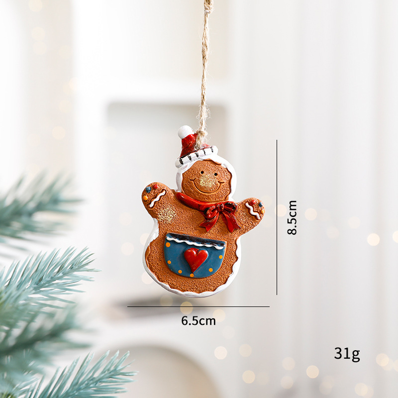 Christmas Decorations Elderly Snowman Gingerbread Man Small Pendant — изображение 6