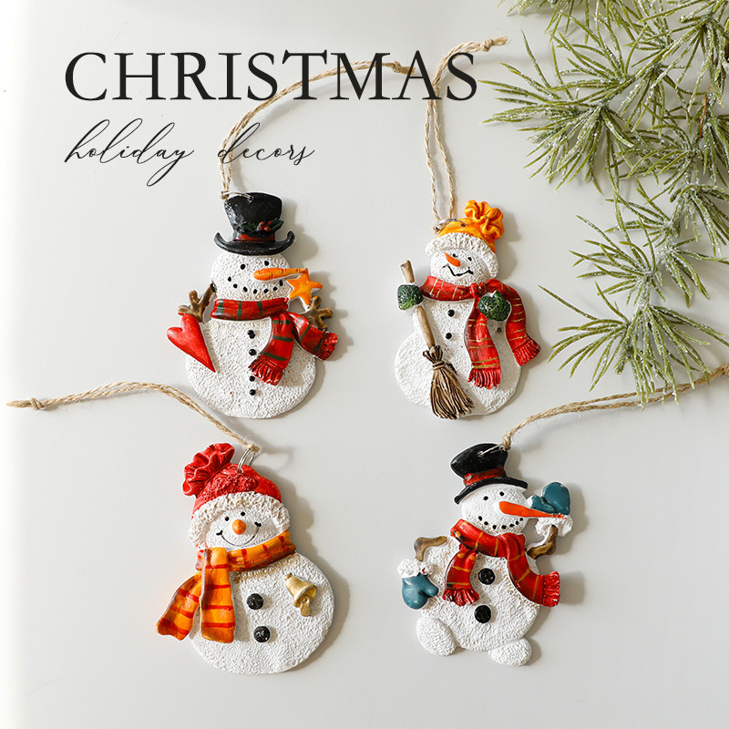 Christmas Decorations Elderly Snowman Gingerbread Man Small Pendant — изображение 3