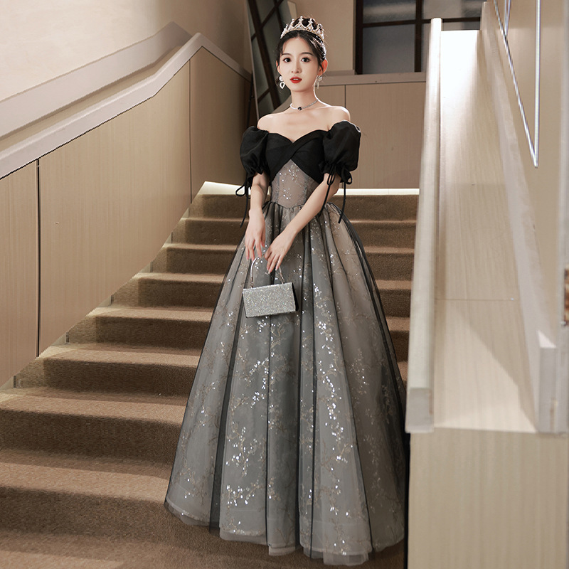 Off-shoulder Evening Dress High Sense Annual Birthday Performance Princess Dress - Image 3