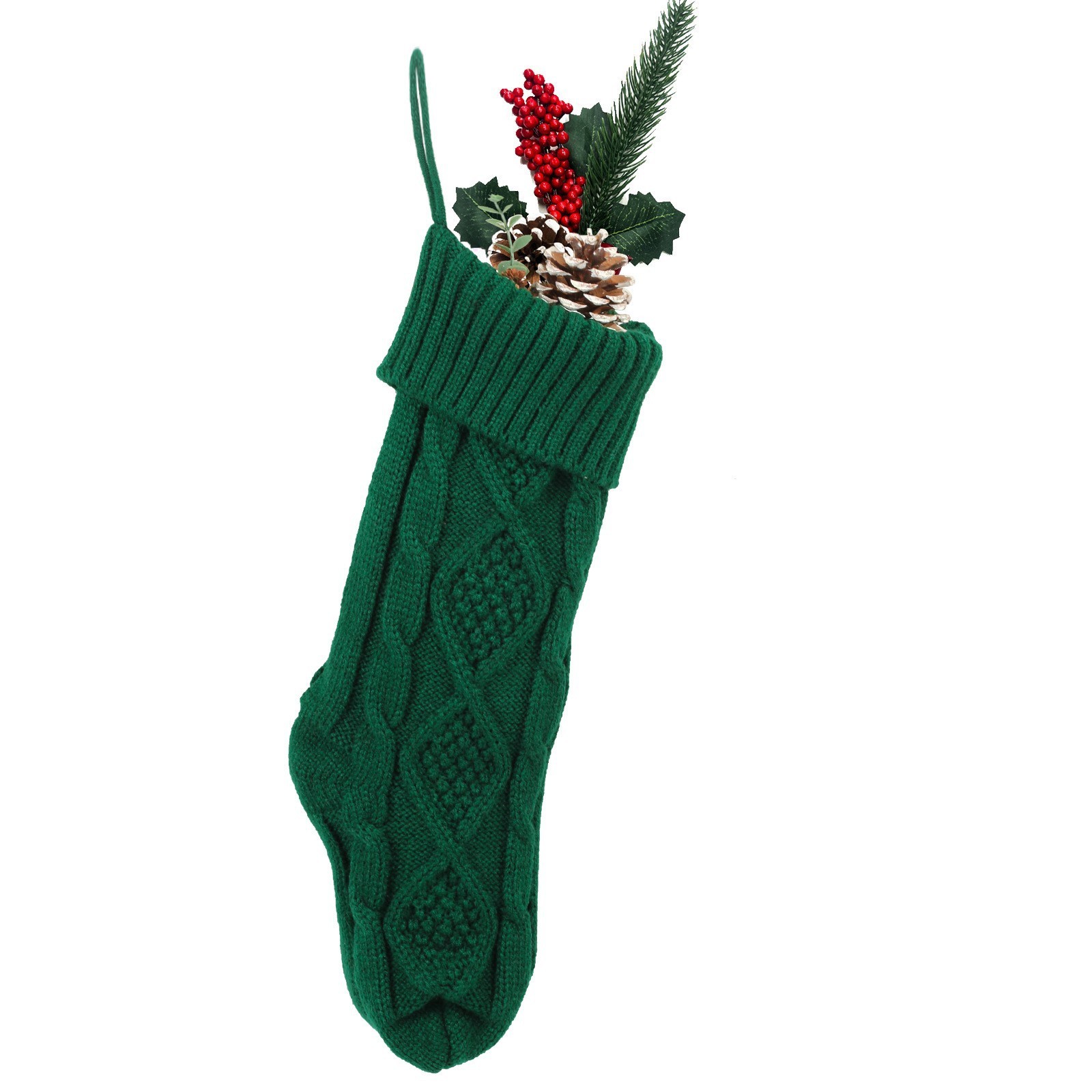 Embroidered Knitted Christmas Stockings Gift Bag - Image 9