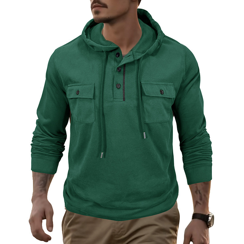 Men's Sweater Long-sleeved Sports Pocket Hooded Top - Image 6