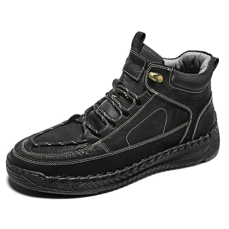 High-end Leather Martin Boots Men's Versatile High-top Shoes - Image 6