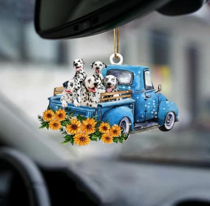 Hot Sale Happy Puppy Sunflower Truck Acrylic Car Pendant Hanging Ornament Interior Decor For Vehicle Interior Decoration - Image 7