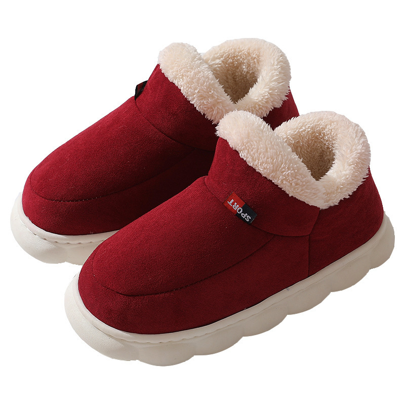Couples Cotton Shoes Winter Wear Bag Heel Fleece-lined Indoor Warm - Image 5