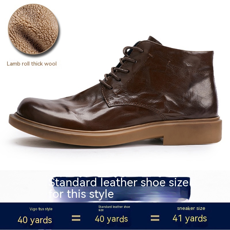 Men's Grab Pattern Business Casual High-top Martin Boots — изображение 9