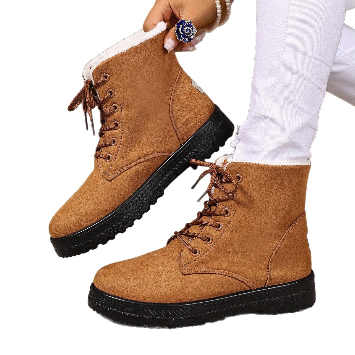 Women's Fashionable Waterproof High-top Cotton-padded Snow Boots — изображение 5