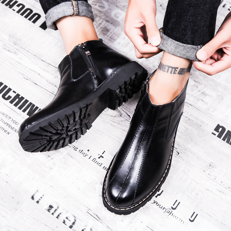 Men's Martin Boots Retro Round Toe Cowhide — изображение 4