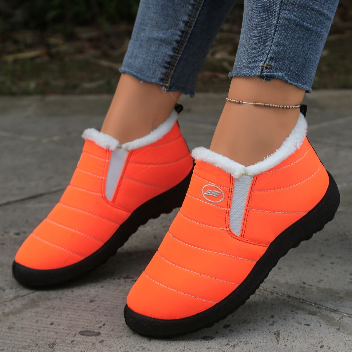 Plus Size Cotton Boots Fleece Lined Padded Warm Keeping Casual Shoes - Image 7