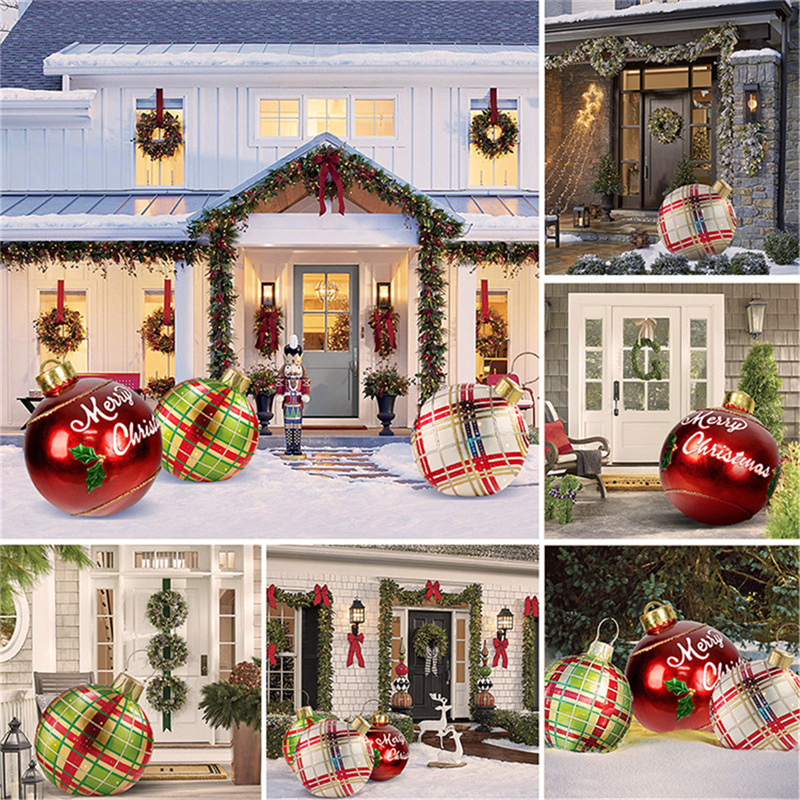 Christmas Ornament Ball Outdoor Pvc 60CM Inflatable Decorated Ball PVC Giant Big Large Balls Xmas Tree Decorations Toy Ball - Image 3