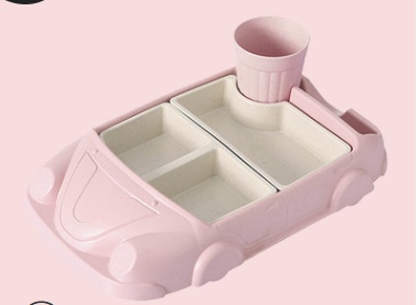 Bamboo fiber cartoon car children's plate — изображение 4