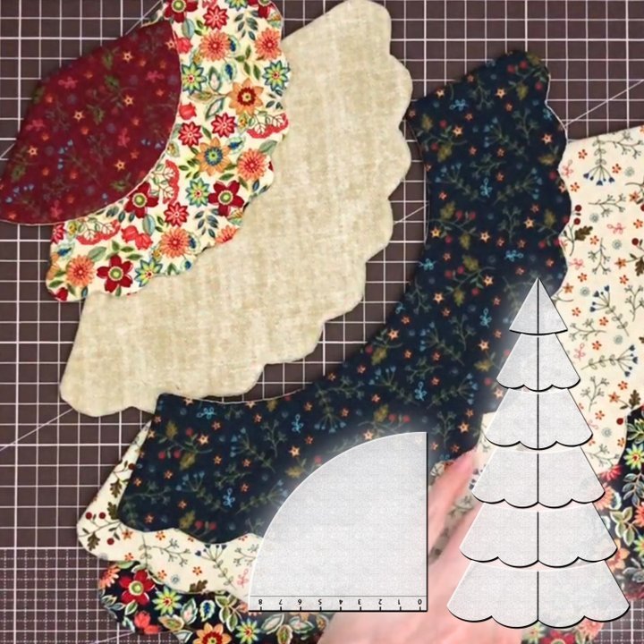Handmade Christmas Tree Quilt Cover Ruler Christmas Pattern Quilting Template - Image 9