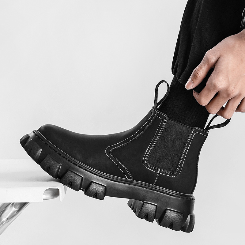 British Style Autumn And Winter Velvet Short Middle Boots — изображение 4