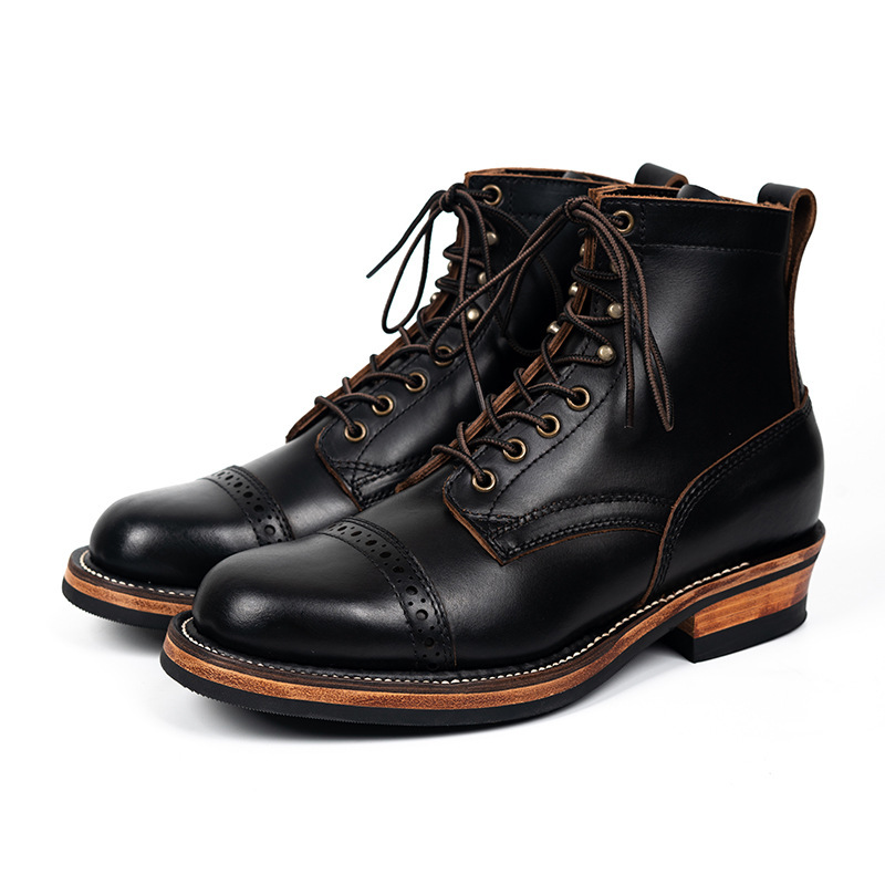 Tooling First Layer Cowhide Fall Winter Men Genuine Leather Boots - Image 2