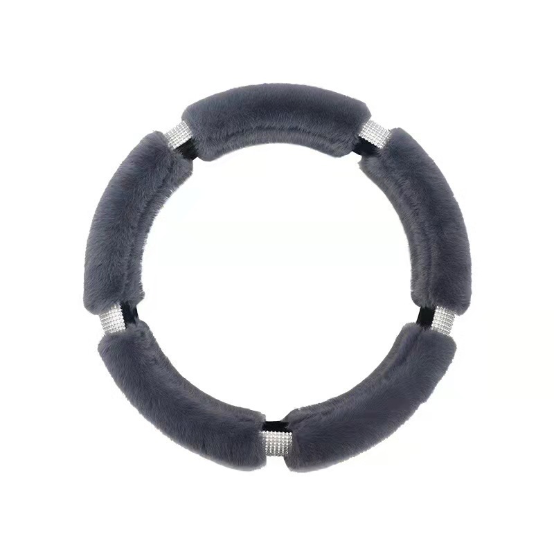 Diamond Studded Plush Car Steering Wheel Cover – Bild 5