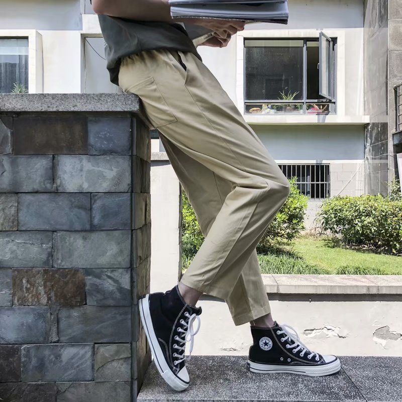 Straight Pants Men's Loose All-Match Casual Pants Student Harlan Cropped Pants – Bild 2