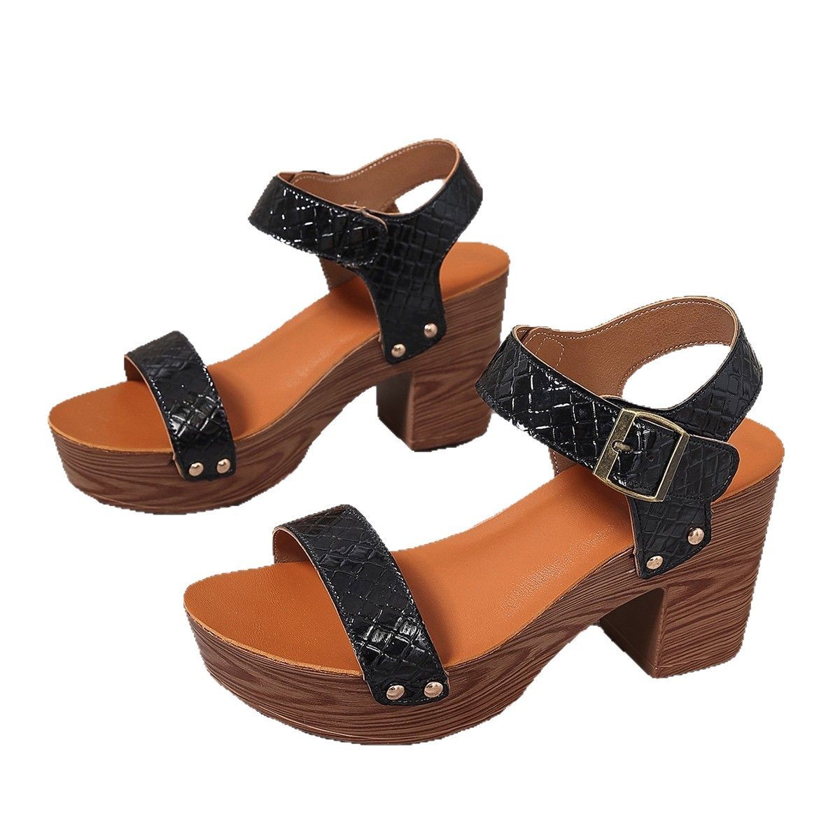 Women's High-heeled Sandals Strap Peep Toe Sandals – Bild 5