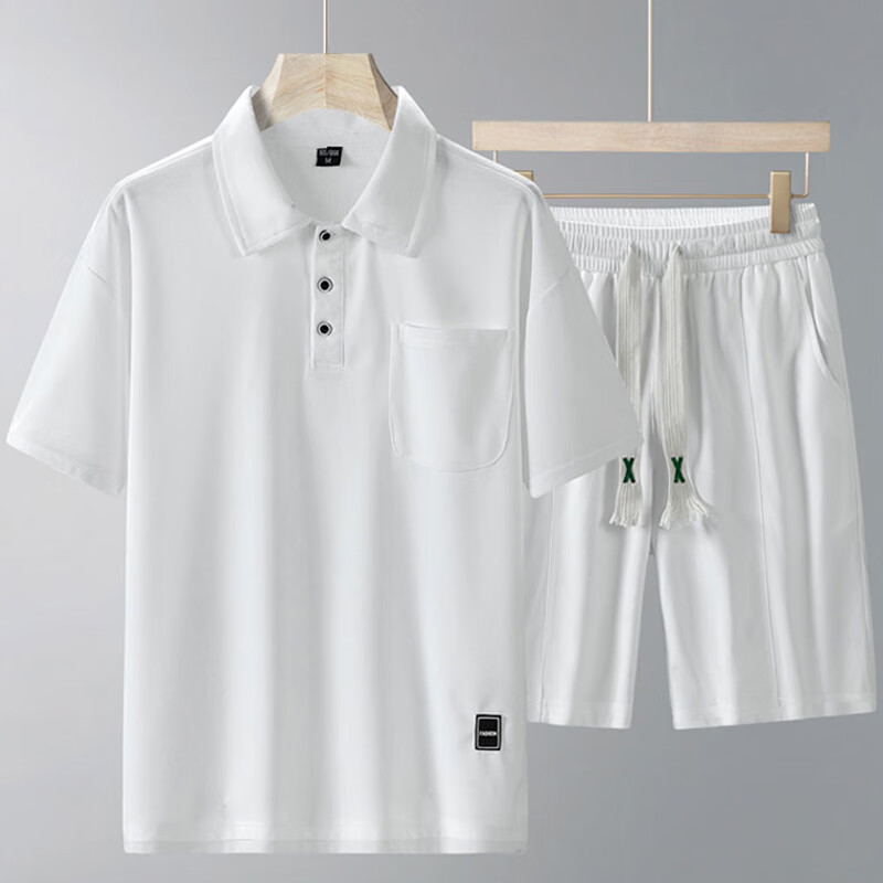 Sports Suit Men's Short-sleeved Thin Lapels T-shirt Shorts Running Leisure Two-piece Set - Image 2