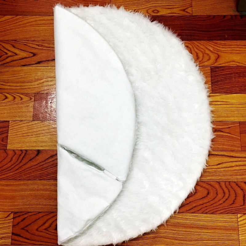 Pure white plush Christmas tree skirt Christmas plush tree skirt 78cm 90cm 122cm Christmas tree decoration tree - Image 5