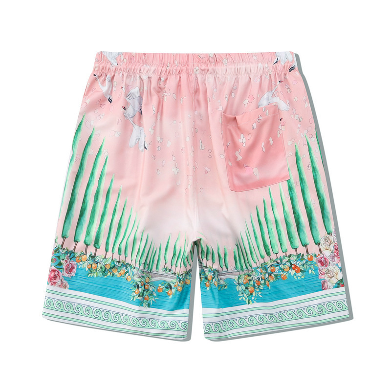 European And American High Street Printed Shirt Suit Light Luxury Cuban Collar Shirt Cross-border Short Sleeve Shorts Matching — изображение 4