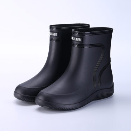 Cotton-padded Warm-keeping Fixed Velvet Rain Boots For Men And Women