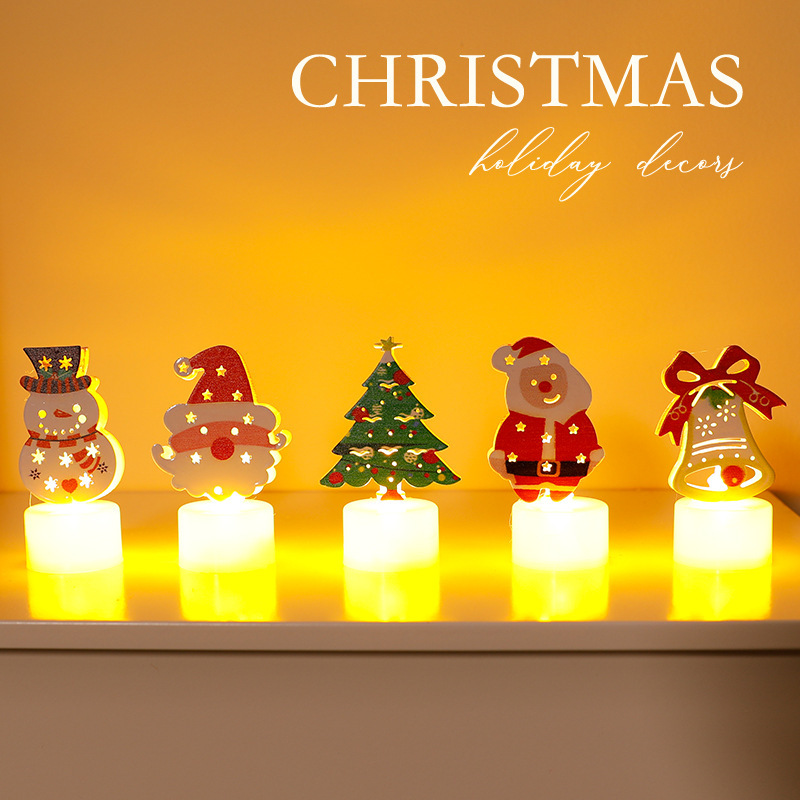 LED Electronic Candle Lights Christmas Trees Santa Claus Snowmen Creative Candles Small Night Lights Home Decorative Ornaments - Image 2
