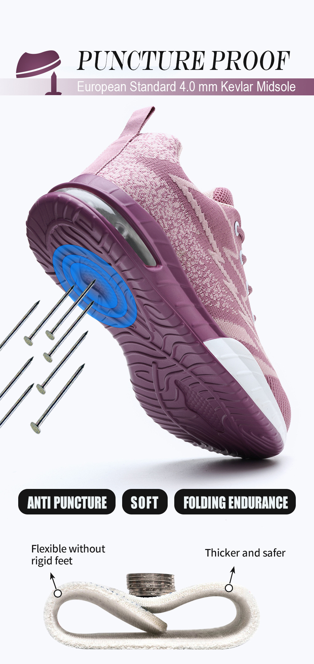 Women's Work Shoes With Steel Toe Anti Smashing - Image 3