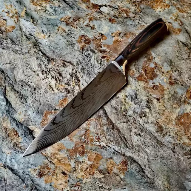 Damascus Pattern Chef's Knife Japanese Cuisine Knife — изображение 4