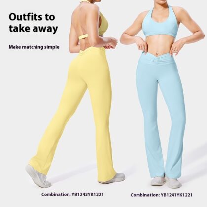 Fitness Pants Women's No Embarrassment Line Stretch Yoga Pants Tight Bootcut Pants