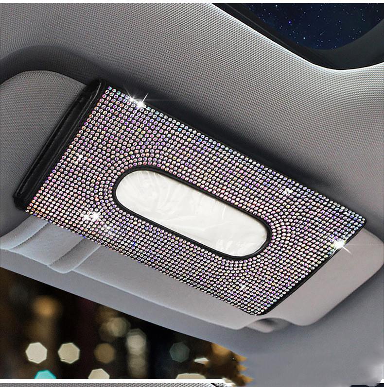 Hanging Car Tissue Box Diamond Creative Decorative Sun Visor - Image 5