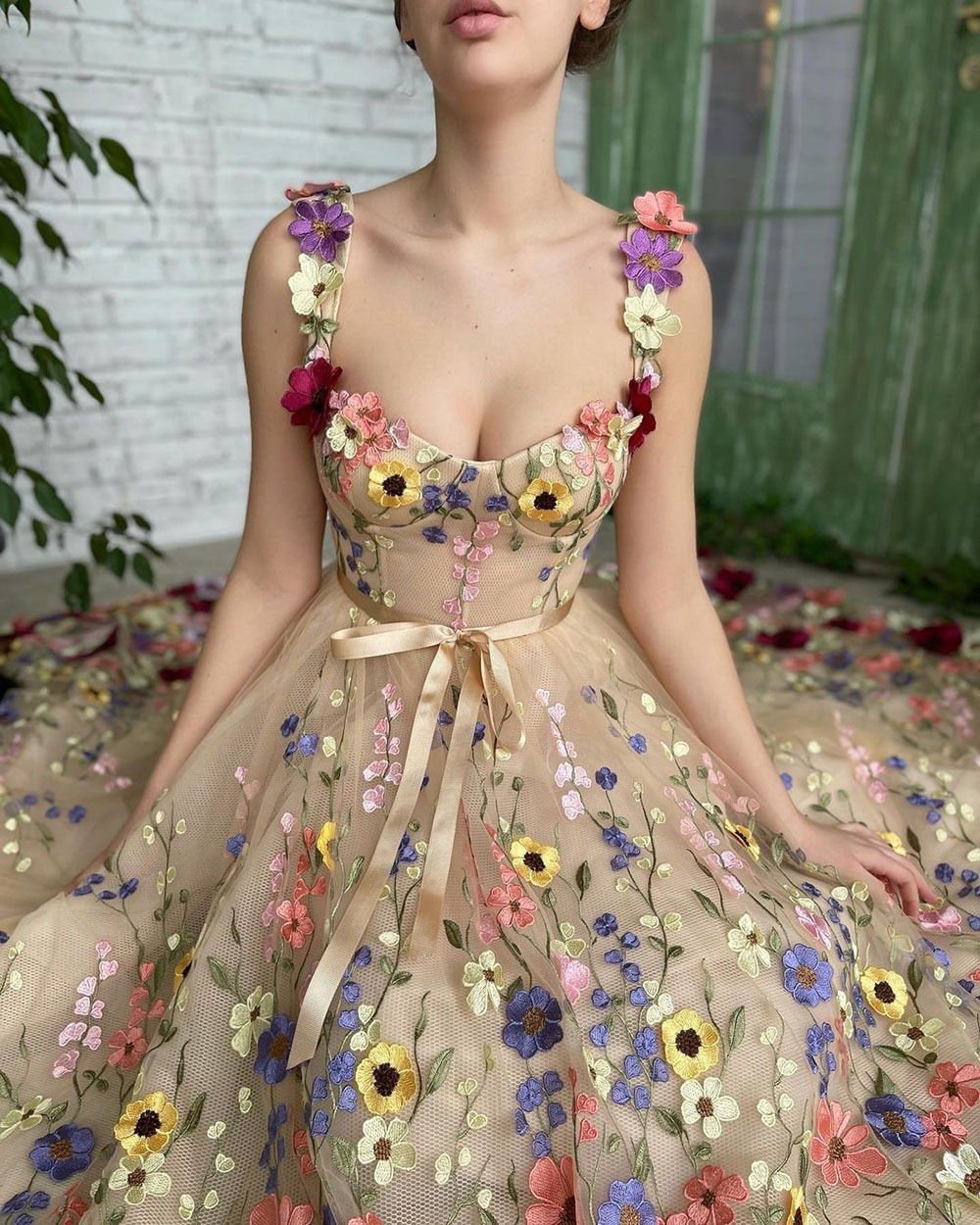 Sevintage Exquisite 3D Flowers Prom Dresses Sweetheart — изображение 3