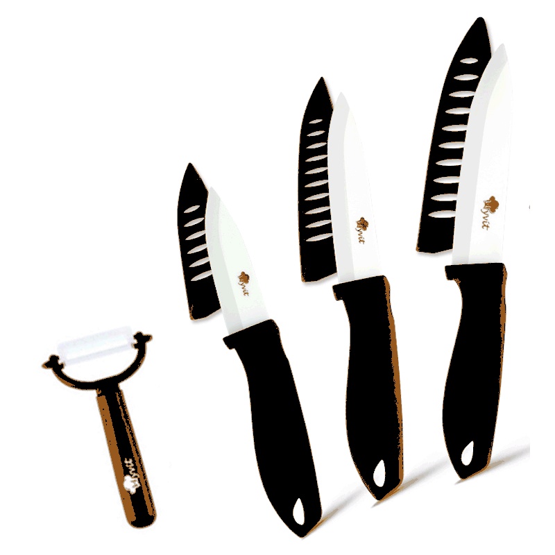 Fivepiece Set Of White Bladed Zirconia Ceramic Knives - Image 2