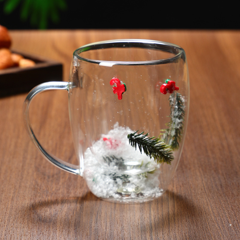Christmas High Borosilicate Heat-resistant Double Layer Glass Cup – Bild 4