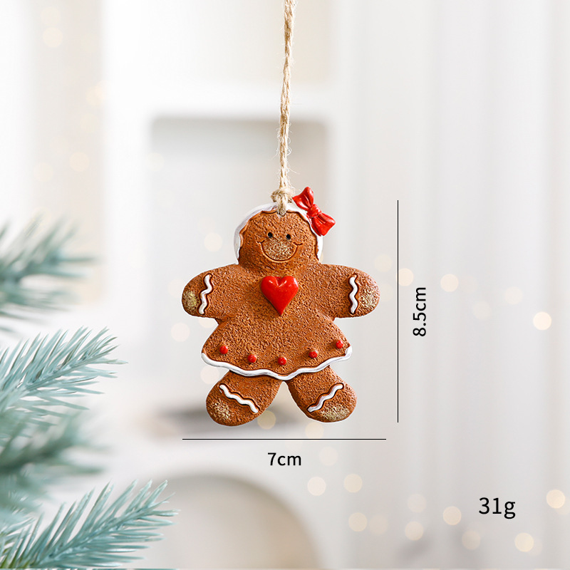 Christmas Decorations Elderly Snowman Gingerbread Man Small Pendant — изображение 7