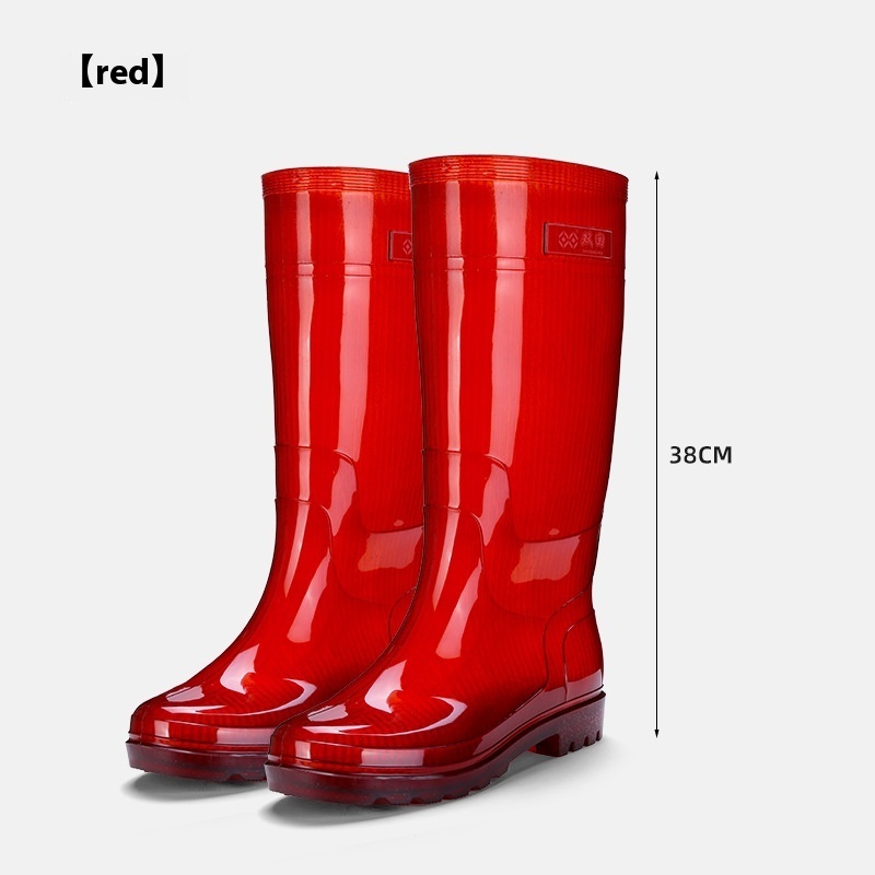Men's Knee-high Rain Boots Non-woven Jelly Non-slip Wear-resistant Rubber Shoes — изображение 7