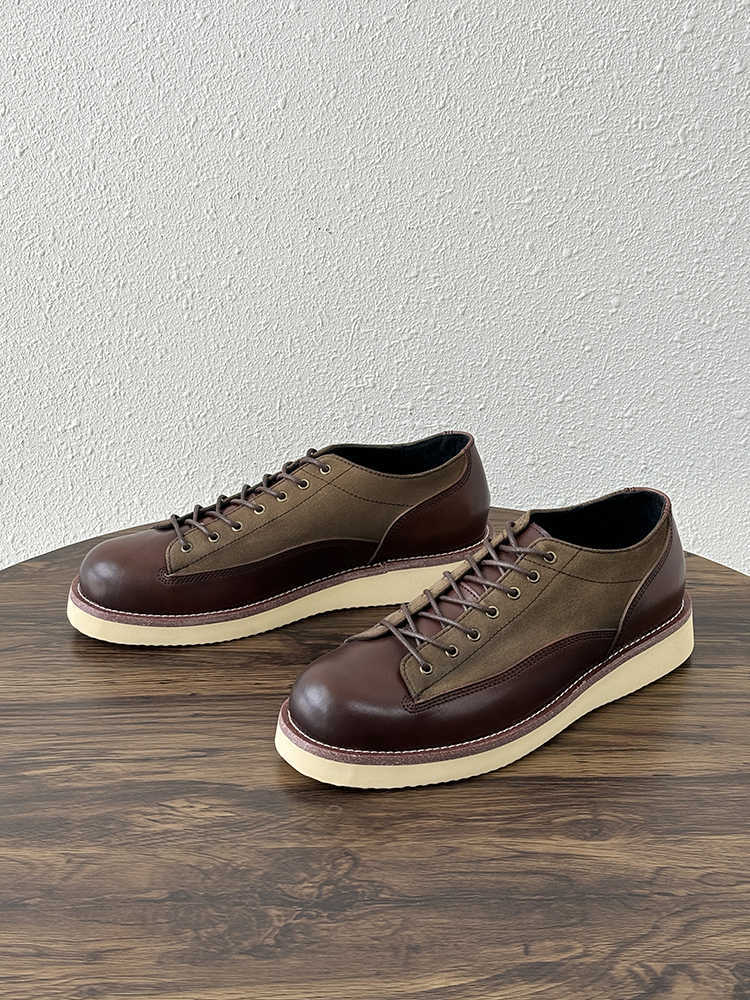 Work Shoes Color Matching Casual Retro Platform Leather Shoes – Bild 3