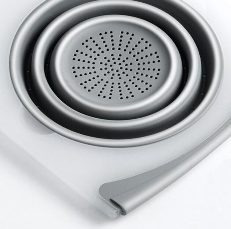 Innovative Multi-Functional 3 in 1 Chopping Board Detachable Folding Drain Basket Sink Cutting Board - Image 3
