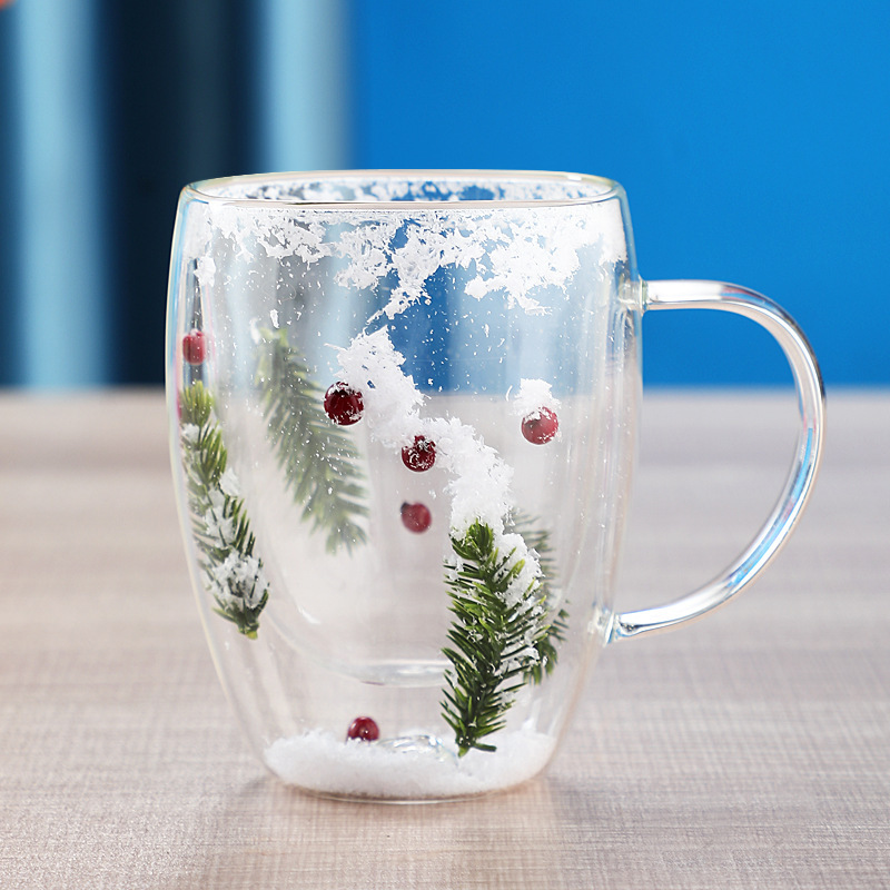 Christmas High Borosilicate Heat-resistant Double Layer Glass Cup – Bild 6